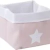 CHILDHOME Korb Canvas, Rosa/weiß, 32x32x29 Cm