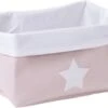CHILDHOME Korb Canvas, Rosa/weiß, 32x20x20 Cm