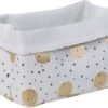 CHILDHOME Korb Canvas, Punkte Gold, Weiß, 32x20x20 Cm