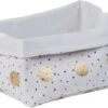 CHILDHOME Korb Canvas, Punkte Gold, Weiß, 40x30x20 Cm