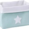 CHILDHOME Korb Canvas, Mint/weiß, 32x20x20 Cm