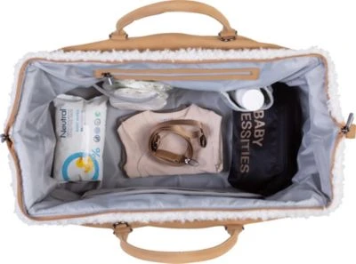 CHILDHOME Wickeltasche Mommy Bag Velours, Braun – Bild 4