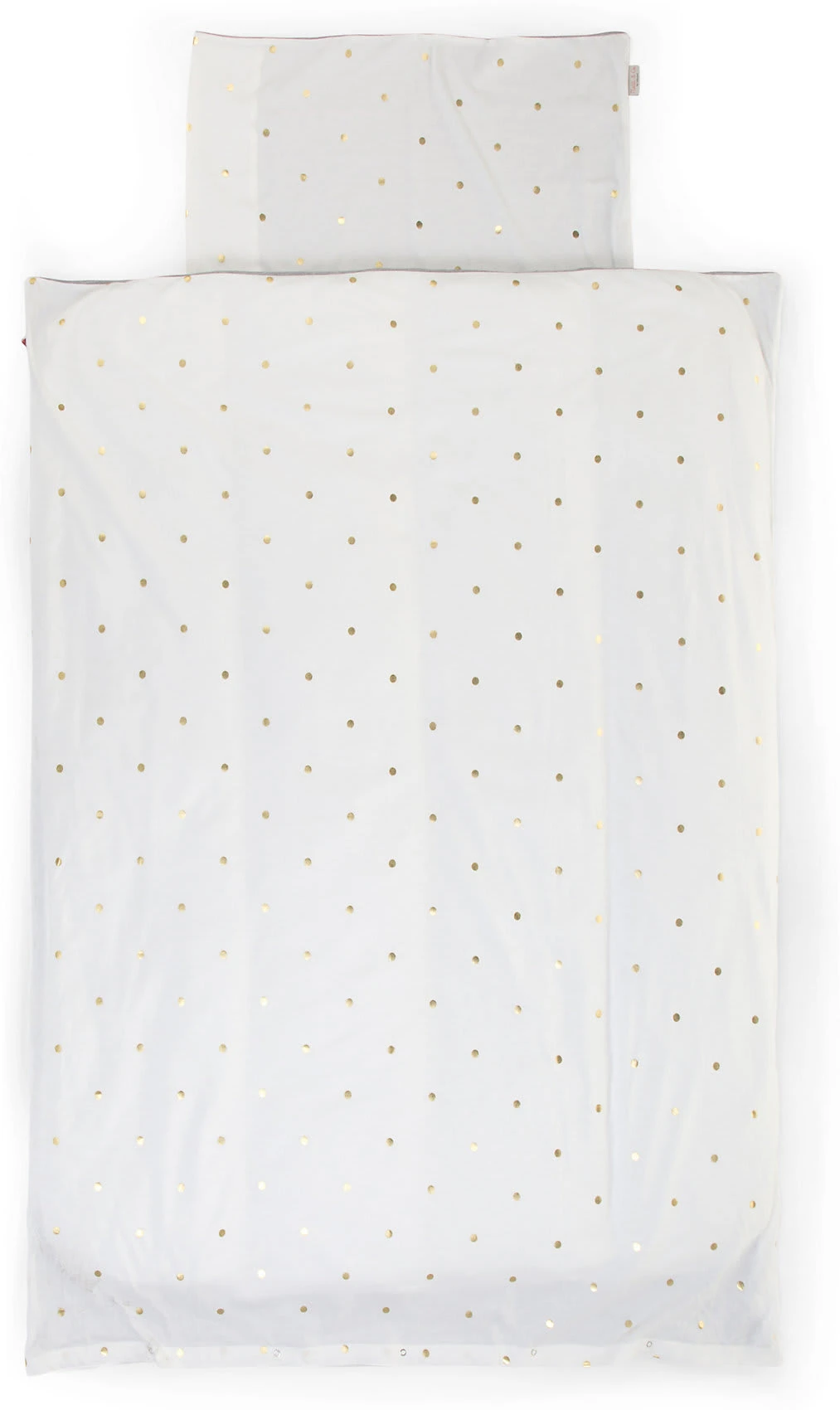 Childhome Kinderbettwäsche, Punkte Gold, Weiß, 100 X 140 + 40 X 60 Cm