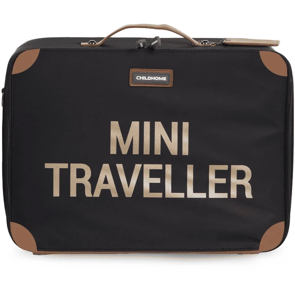 CHILDHOME Kinderkoffer Mini Traveller Schwarz / Gold