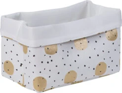 Childhome Korb Canvas, Punkte Gold, Weiß, 32x20x20 Cm