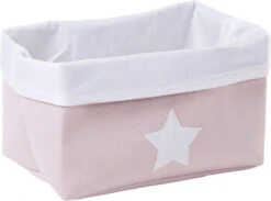 Childhome Korb Canvas, Rosa/weiß, 32x20x20 Cm