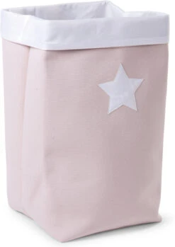 Childhome Korb Canvas, Rosa/weiß, 32x32x60 Cm