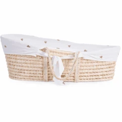 CHILDHOME Moseskorb Aus Maisblatt Inkl. Matratze Und Bezug Hearts