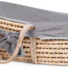 Childhome Moseskorb SOFT CORNHUSK , Natural, Inkl. Matratze Und Jersey Bezug, Grau