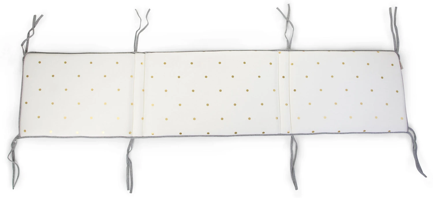 Childhome Nestchen, Punkte Gold, Grau/weiß, 35x170 Cm