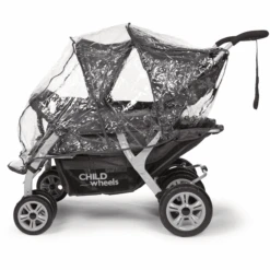 CHILDHOME Regenschutz Für Vierlingswagen Quadruple Transparent