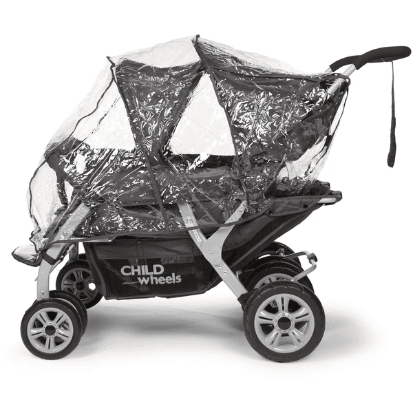 CHILDHOME Regenschutz Für Vierlingswagen Quadruple Transparent