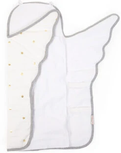 Childhome Reise-Wickelauflage Engel, Punkte Gold, Weiß, 67x47cm