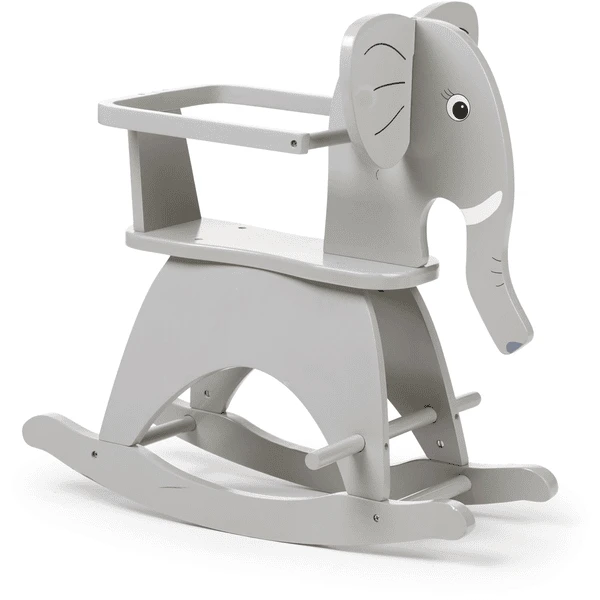 CHILDHOME Schaukelelefant Mit Bügel Grau