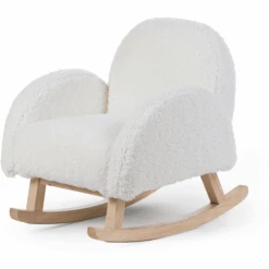 CHILDHOME Schaukelstuhl Für Kinder Teddy Weiß