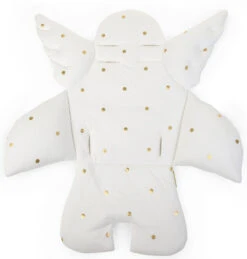 Childhome Sitzkissen Engel, Punkte Gold, Weiß